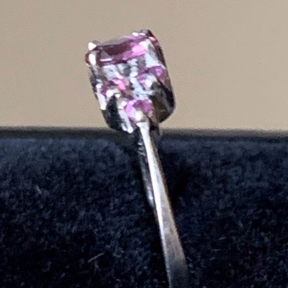 Petite Sterling Silver Genuine Ruby Ring Size 6 - image 5